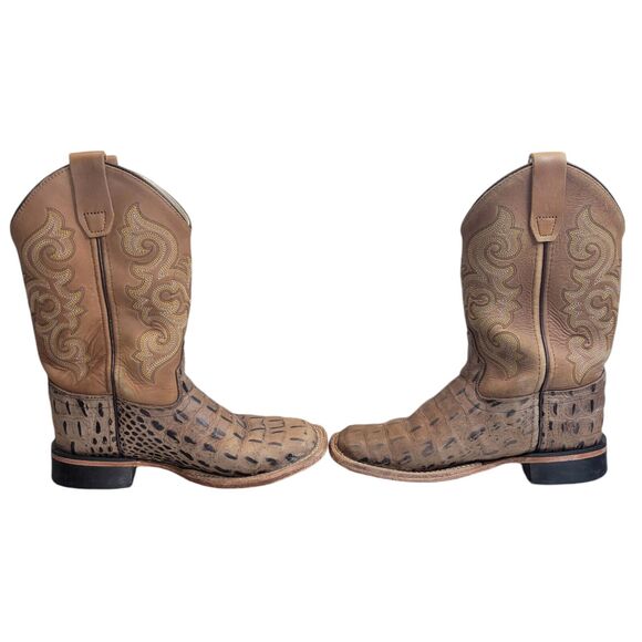Kid's Alligator Print Square Toe Western Boots Size 1D‎ by Old West bsc1830 - Picture 8 of 12
